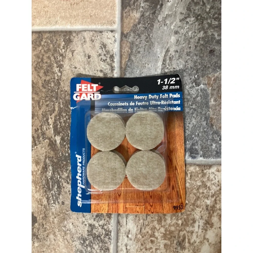 Shepherd Felt Guard Heavy Duty Felt Pads 1-1/2 Inch Round Furniture Floor